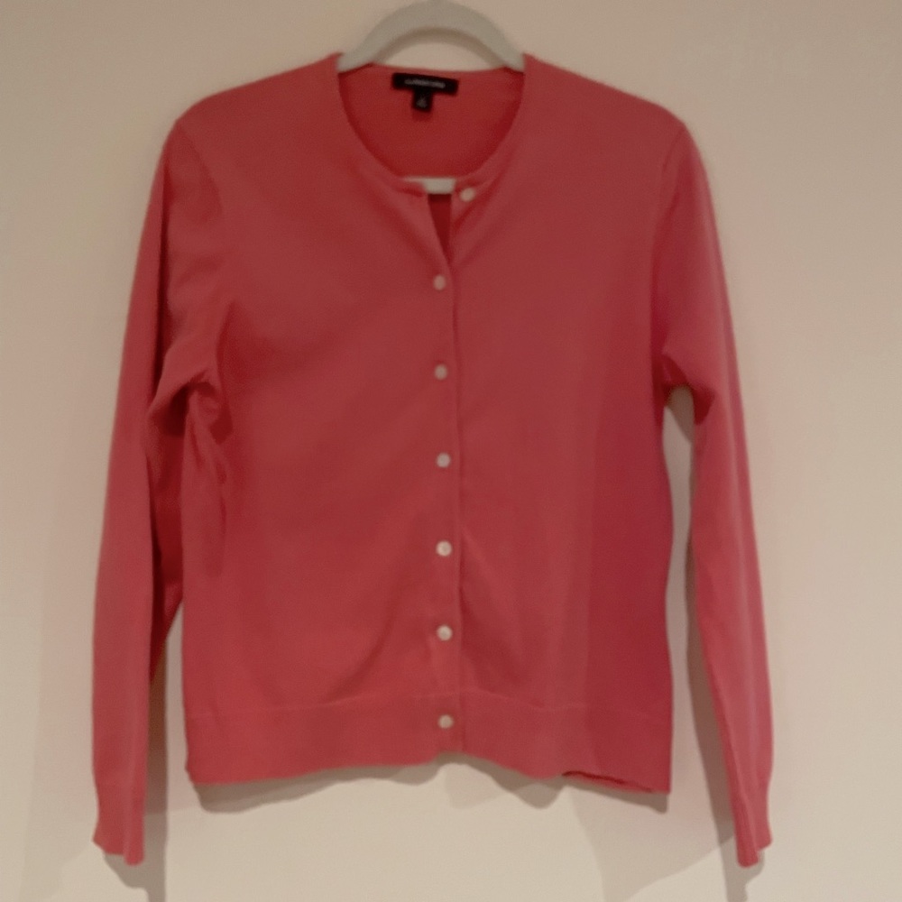 Lands’ End Womens Cardigan Sz Small salmon/orange